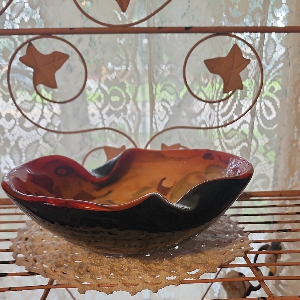 Murano Red and Black Glass Art Sculpture - Picture 1 of 4